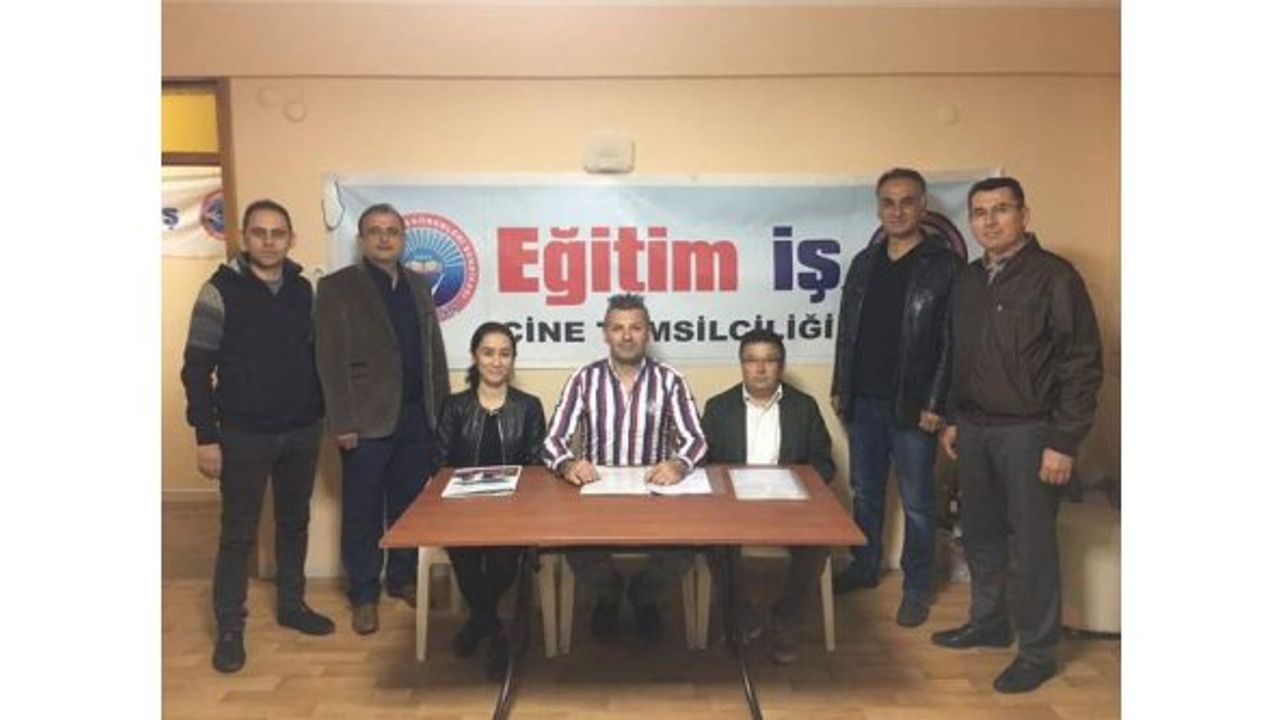 Eğitim-İş Çine Temsilcisi Erkan Şahin Yeniden Başkan Seçildi