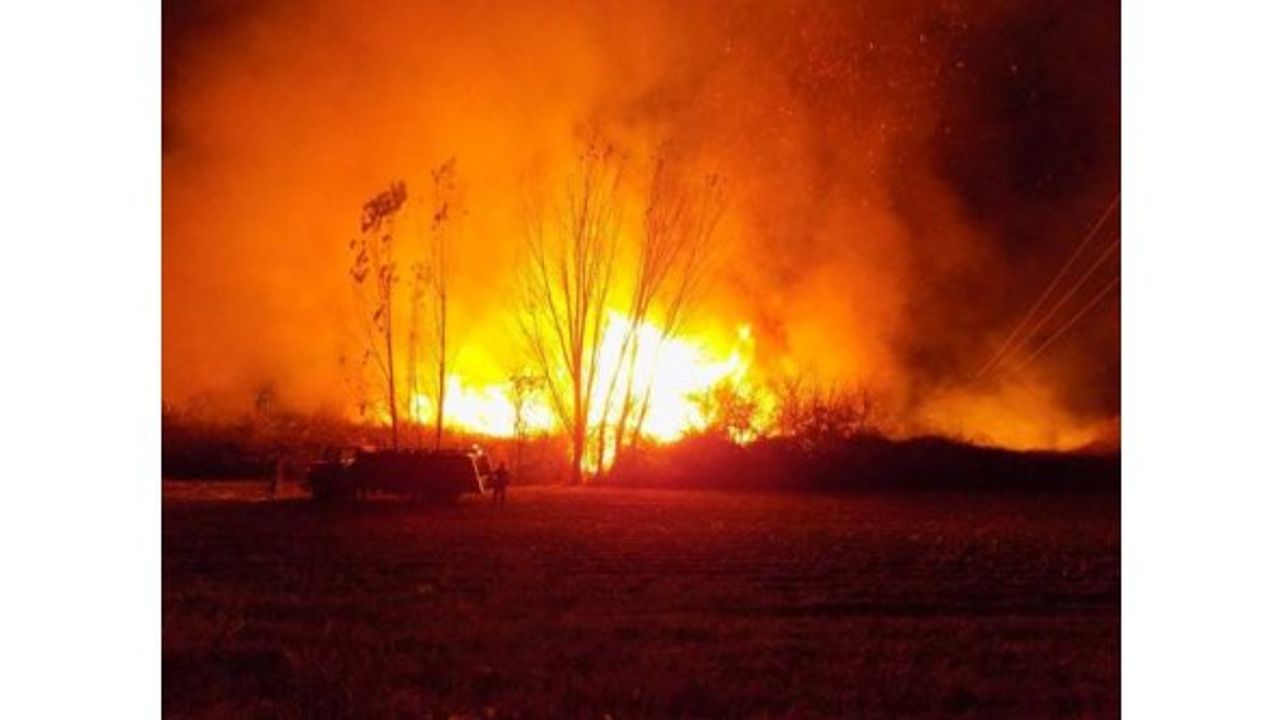 Geceyi Alevler Aydınlattı, Karpuzlu’da Arazi Yangını