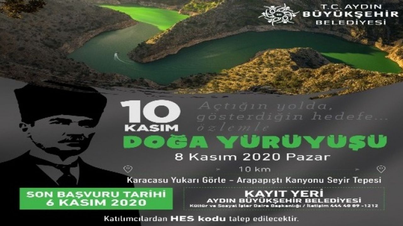 Büyükşehir Belediyesi'nden 10 Kasım doğa yürüyüşü