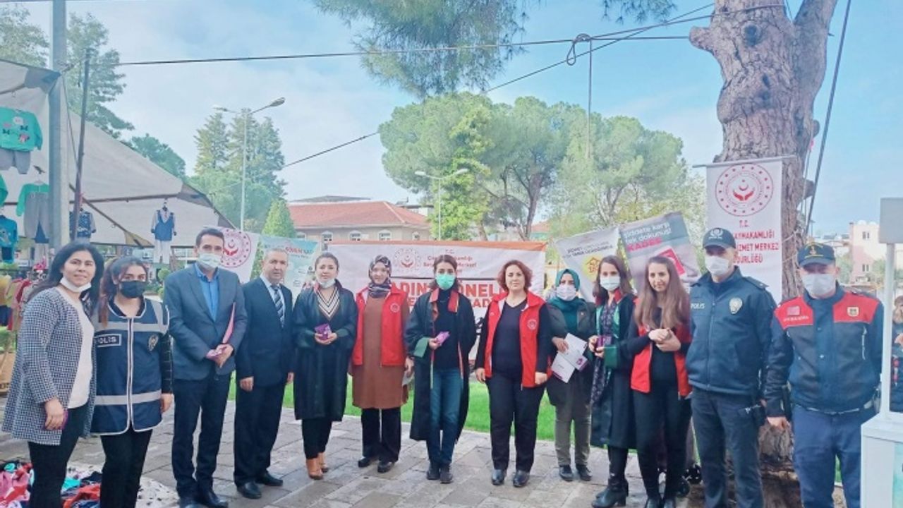 Çineli avukatlar şiddete karşı broşür dağıttı