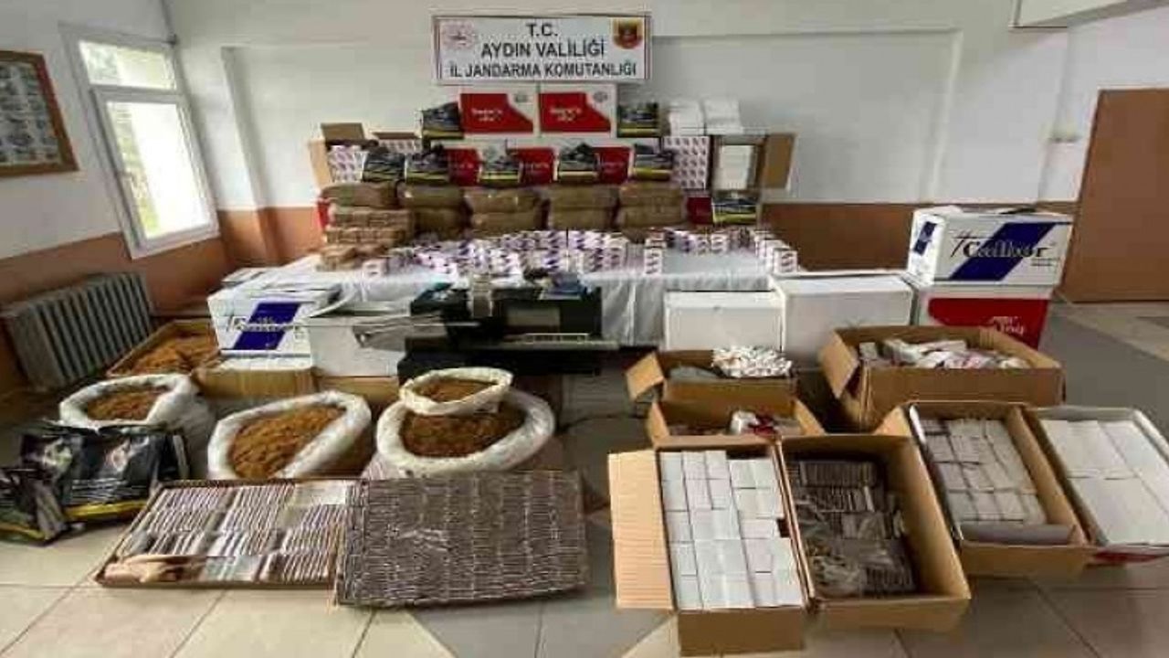Çine'de kaçak sigara imalathanesine baskın