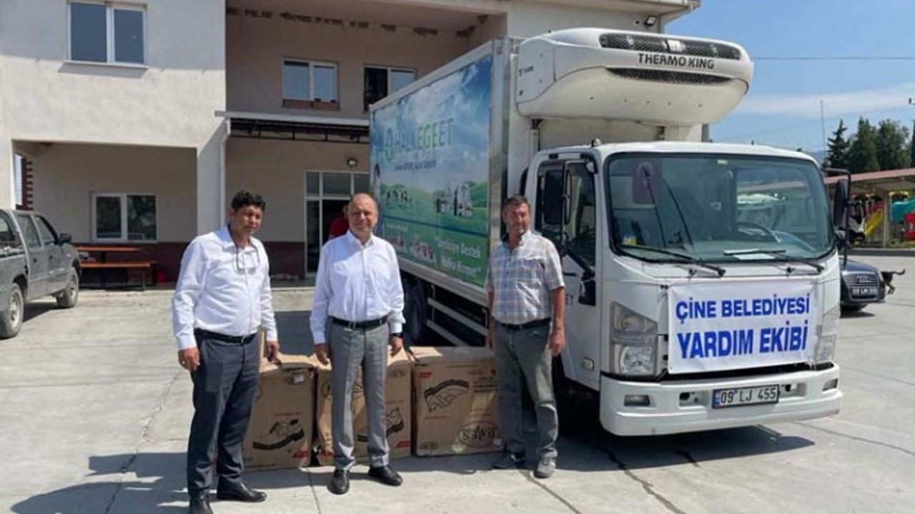 Çine Belediyesi'nden, Marmaris'teki orman yangınına destek