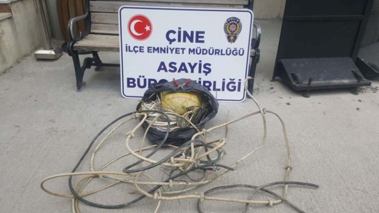Çine’de kablo hırsızlığı şüphelisi aynı gün yakalandı