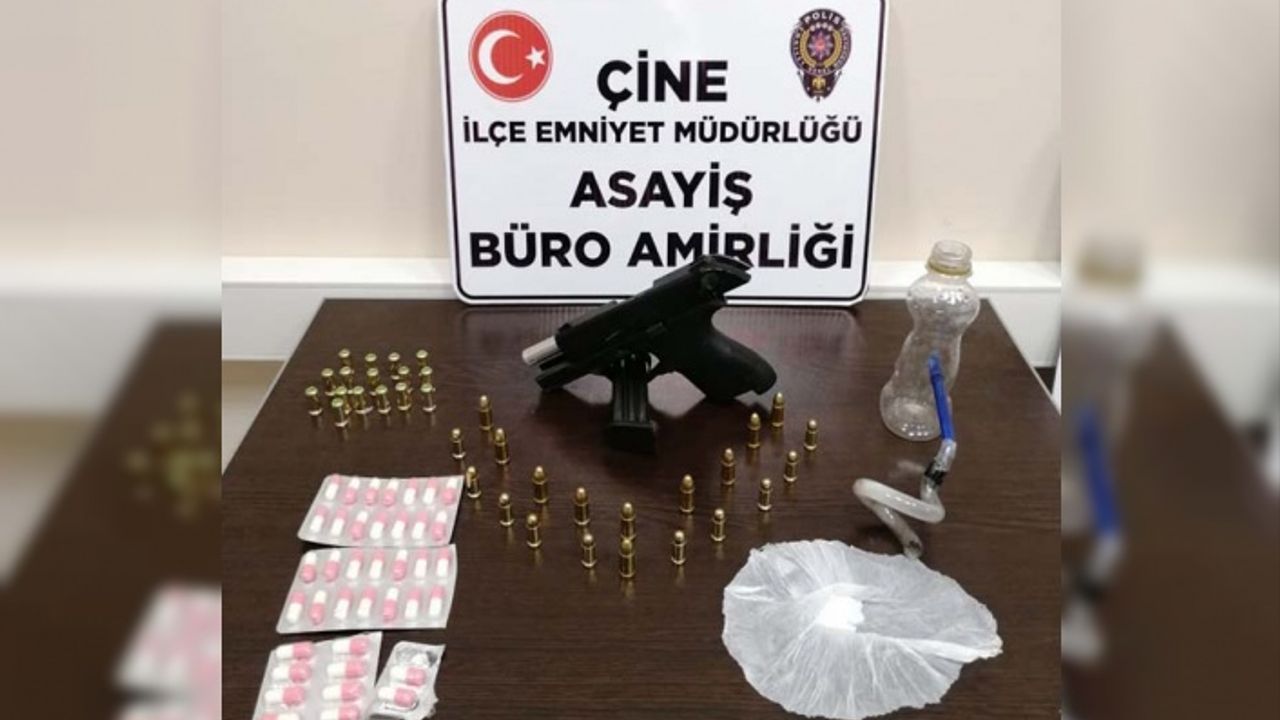 Çine’de ruhsatsız silah ve uyuşturucu madde ele geçirildi