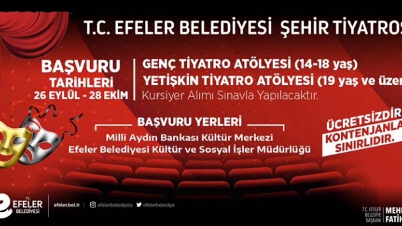 Efeler Belediyesi Şehir Tiyatrosu Tiyatro Atölyelerine Yeni Dönem Başvuları Başladı