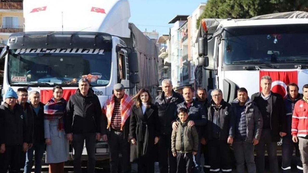 Karpuzlu'da deprem bölgeleri için toplanan yardımlar yola çıktı