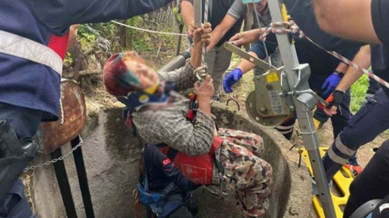 Çine'de kuyuya düşen yaşlı kadın itfaiye ekiplerince kurtarıldı