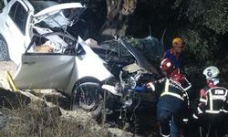 Çine’de trafik kazası, araç zeytinliğe uçtu