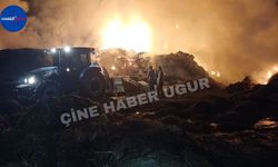 Çine'de 150 Ton Saman Kül Oldu