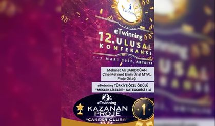 Çine Mehmet Emin Ünal MTAL’e, eTwinning birincilik ödülü