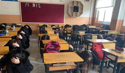 Çine’deki okullarda  deprem tatbikatı