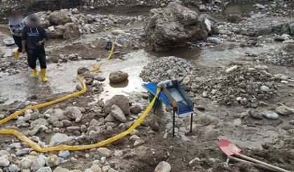 Dere yatağında izinsiz altın arayan 6 şüpheli yakalandı