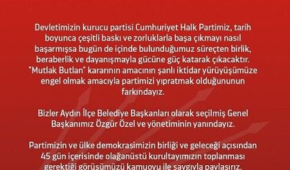 Aydın’da CHP’li Belediye Başkanlarından Ortak Açıklama: "Yargı Kararı Yıpratma Amaçlı, 45 Gün İçinde Kurultay Toplanmalı"