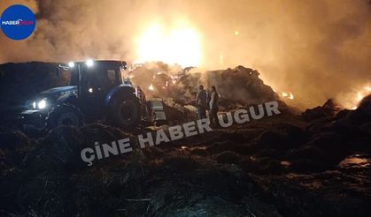 Çine'de 150 Ton Saman Kül Oldu