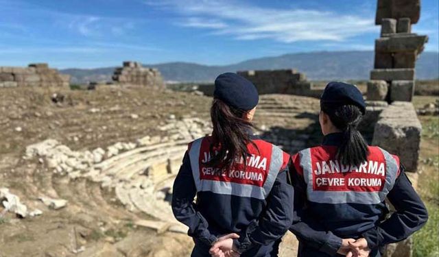 Çine, Alabanda Antik kentte jandarma devriyesi