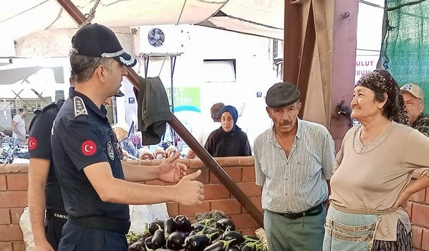 Çine’de zabıta ekiplerinden pazar yerinde sıkı denetim